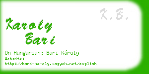 karoly bari business card