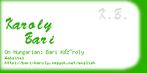 karoly bari business card